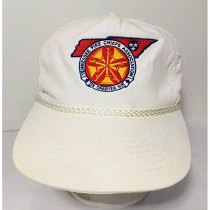 Vtg Tennessee Fire Chiefs Association Hat White Strapback Cap